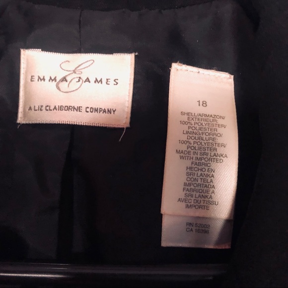 Emma James (Liz Claiborne) sz 18 black blazer - Picture 2 of 7